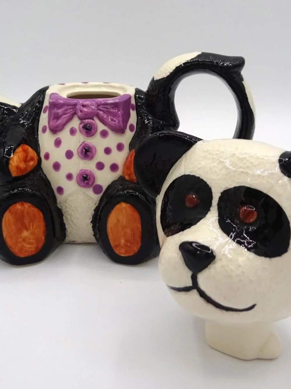 Tony Carter Panda Bear Collectible Teapot Ltd Ed 37/2000 Made In England w/Tag